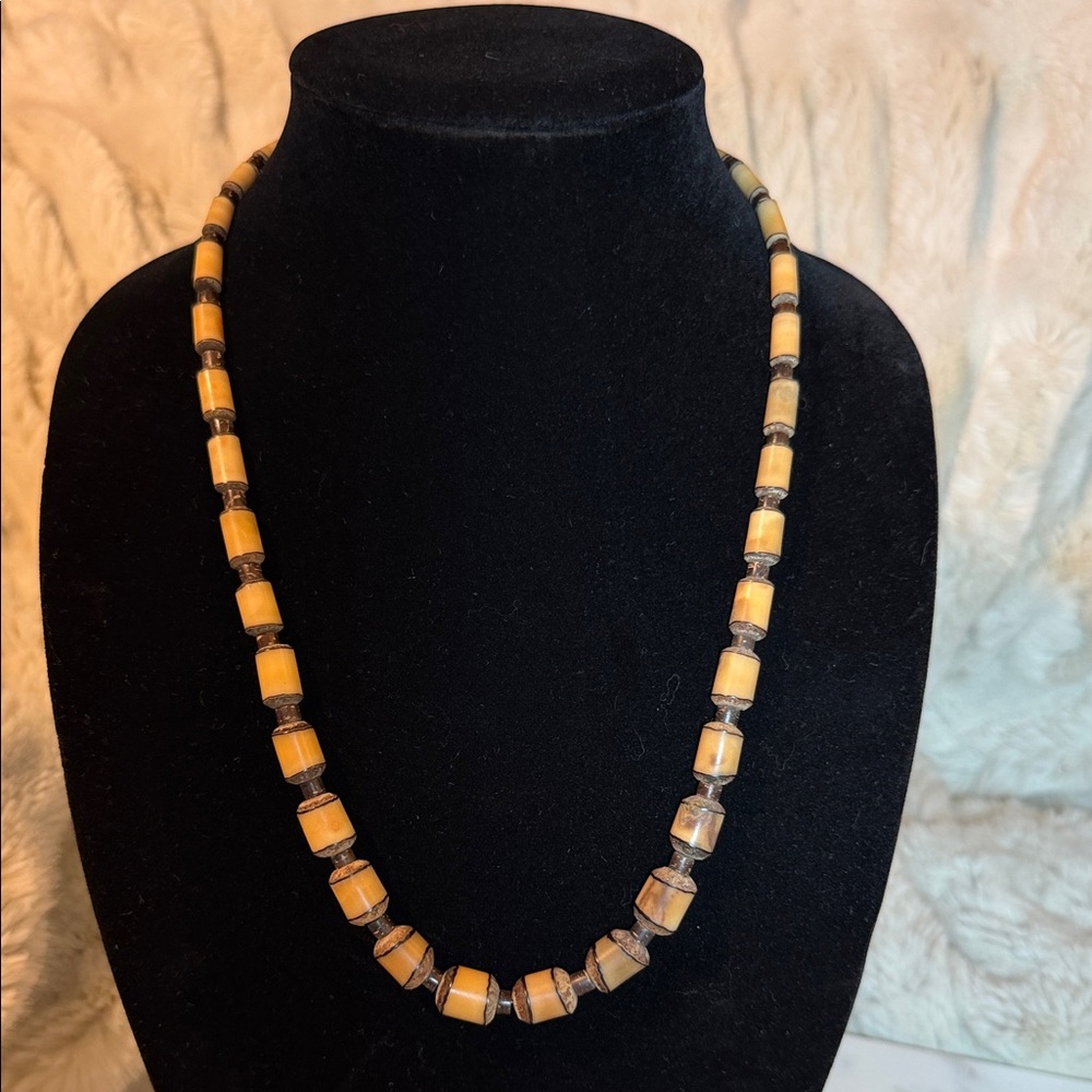 Vintage Handcrafted Graduated Buri Nut Natural Bead Necklace